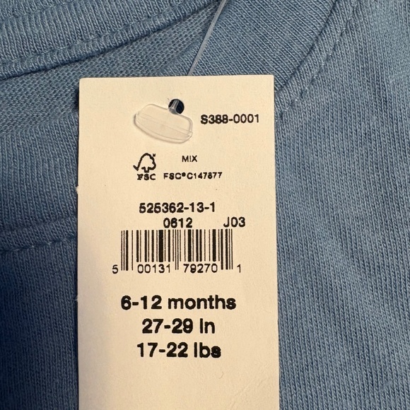 Gap Baby Girl Blue Flower Top Size 6M to 12M NEW WITH TAGS - Picture 5 of 6